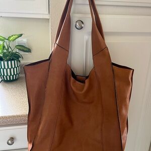 Marta Ponti Tan Leather Tote Bag